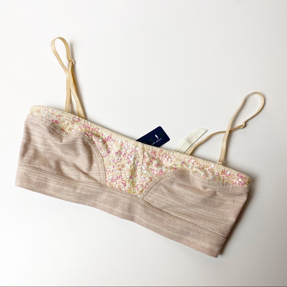 Free People NWT Sequin Convertible Bandeau XS + S - Picture 1 of 3